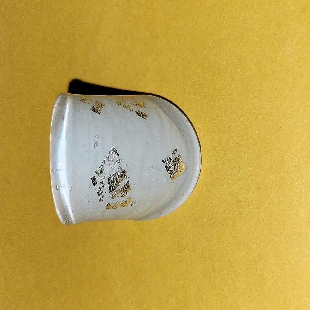 White And Silver Acrylic Statement Ring - image 1